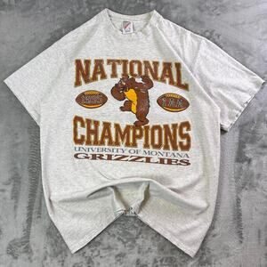 Vintage 1995 University of Montana Grizzlies National Champions T Shirt USA Made